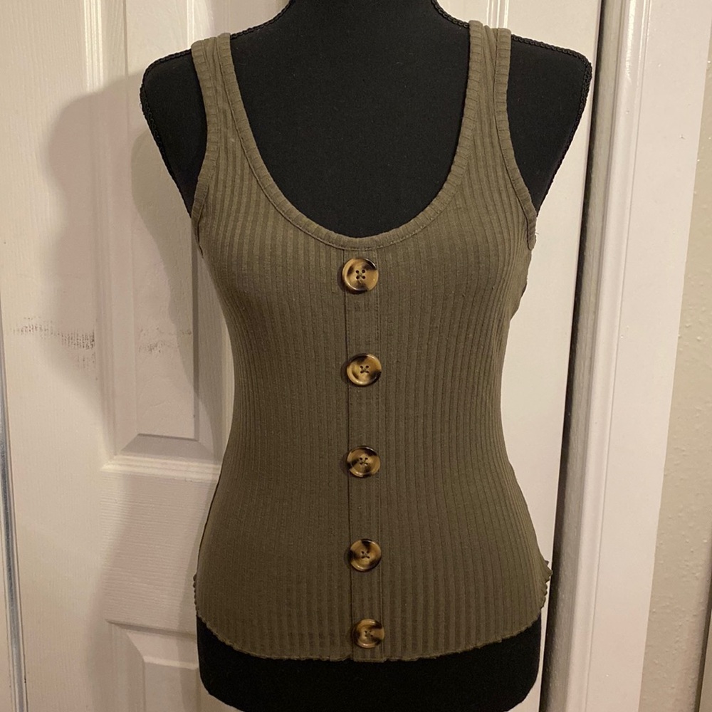 Junior’s | tank top | olive green | large